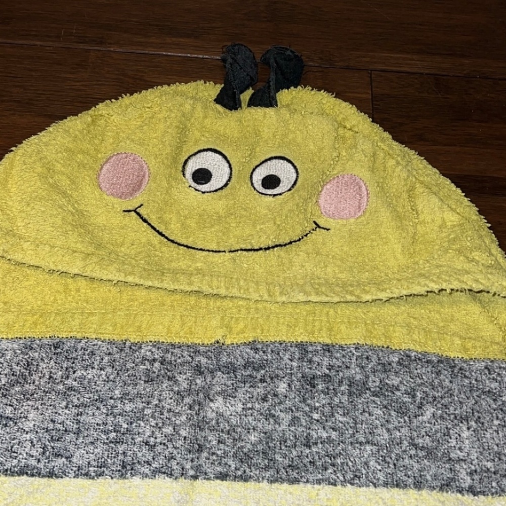 Baby Boo Black and Yellow Bumble Bee Hooded Towel